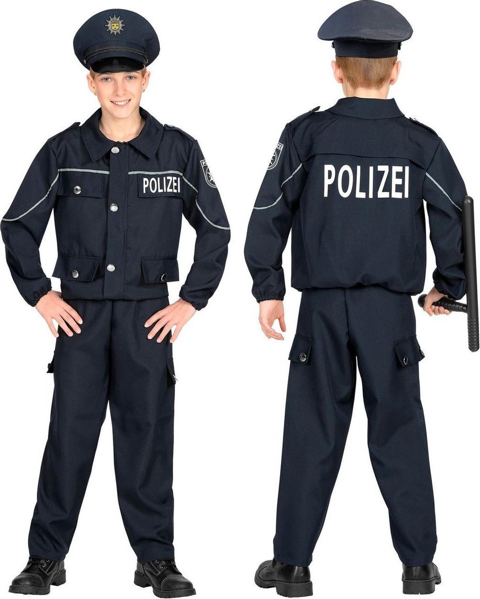 Politie & Detective Kostuum | Eins Zwei Polizei Straatagent Kind Kostuum | Maat 158 | Carnaval kostuum | Verkleedkleding